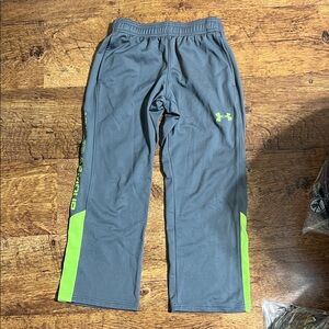 Under Armour Kids Gray Joggers with Neon Accents